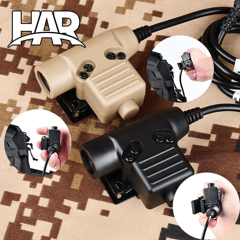 

WADSN Military Tactical U94 PTT For Communication Headset COMTAC Earmor Fit Motorola Midland Baofeng Kenwood Plug Walkie Talkie