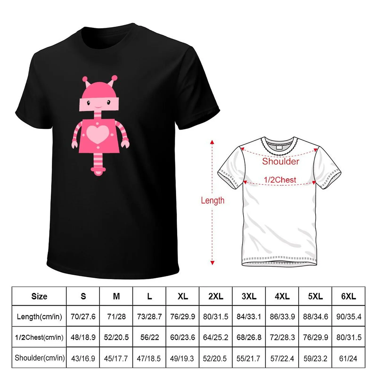 Robot Skater - Pink Girl Robot 2 T-Shirt oversizeds vintage clothes quick-drying t shirts for men cotton