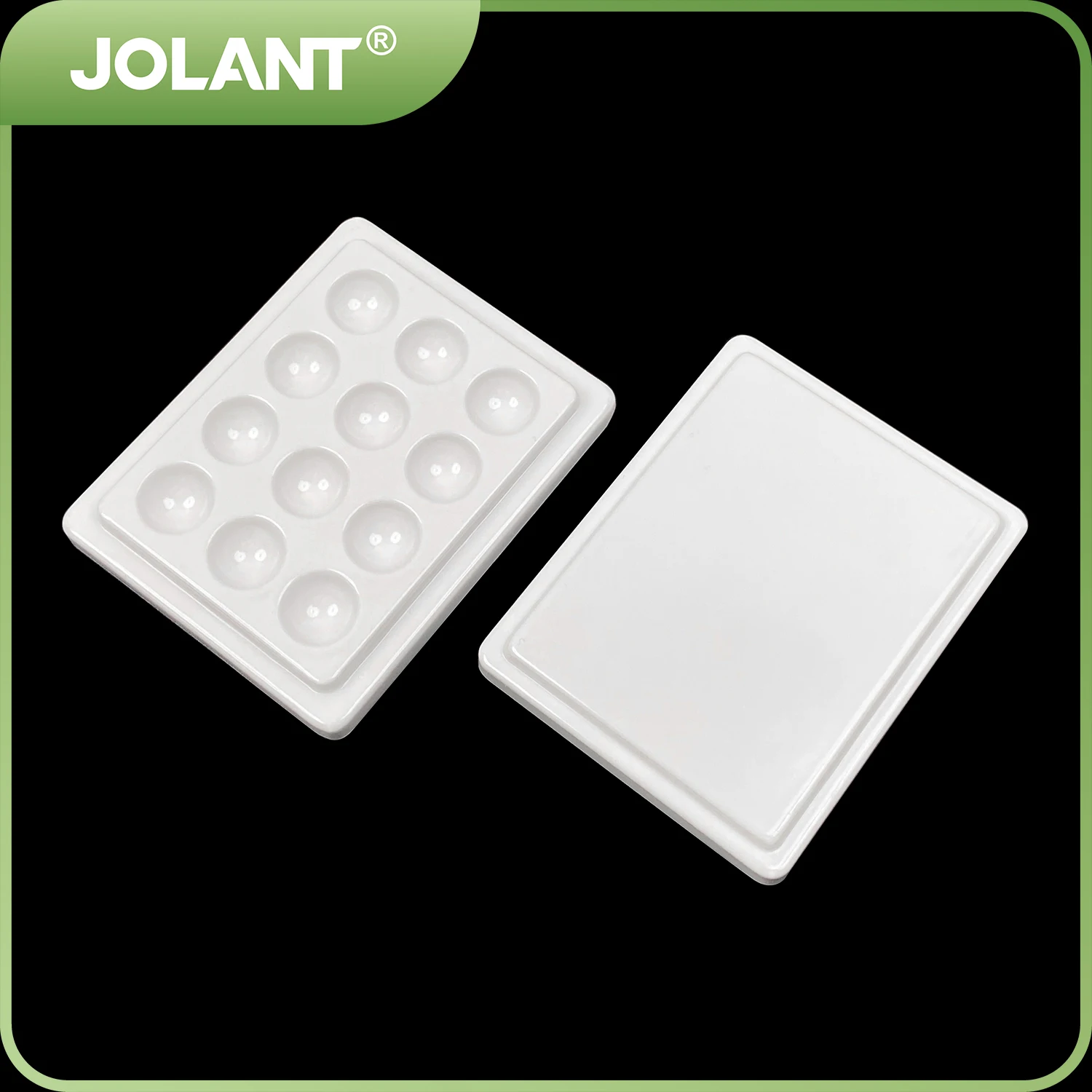 

JOLANT 12 Holes Dental Lab Equipment Porcelain Mixing Tray With Cover Watering Moisturizing Plate Ceramic Palette