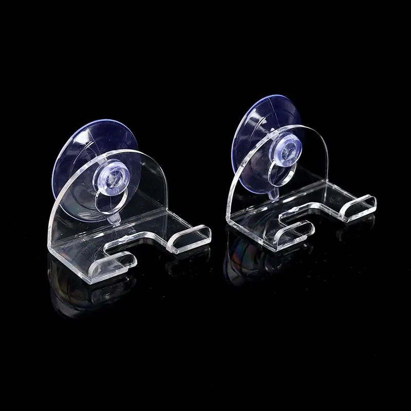 2pcs Shaver Holder Washroom Wall Sucker Suction Cup Hook Razor Bathroom Plastic Transparent Shaver Holder Punching Free