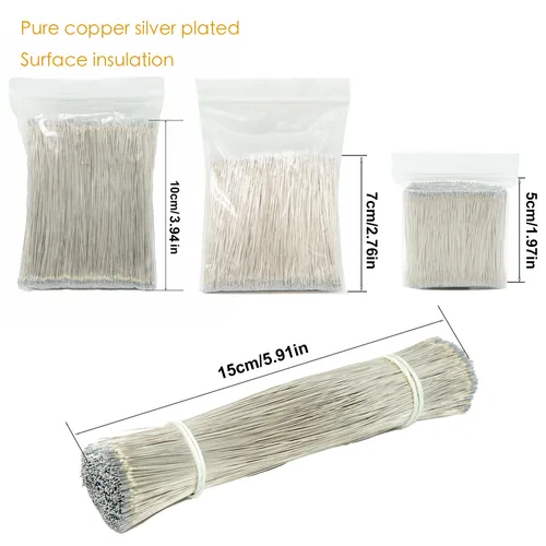 200 Uds. Cable esmaltado de Color plateado luz de neón LED cable de soldadura conector medio para lámpara de neón de 12V24V soldadura 5/6/7/10/15cm