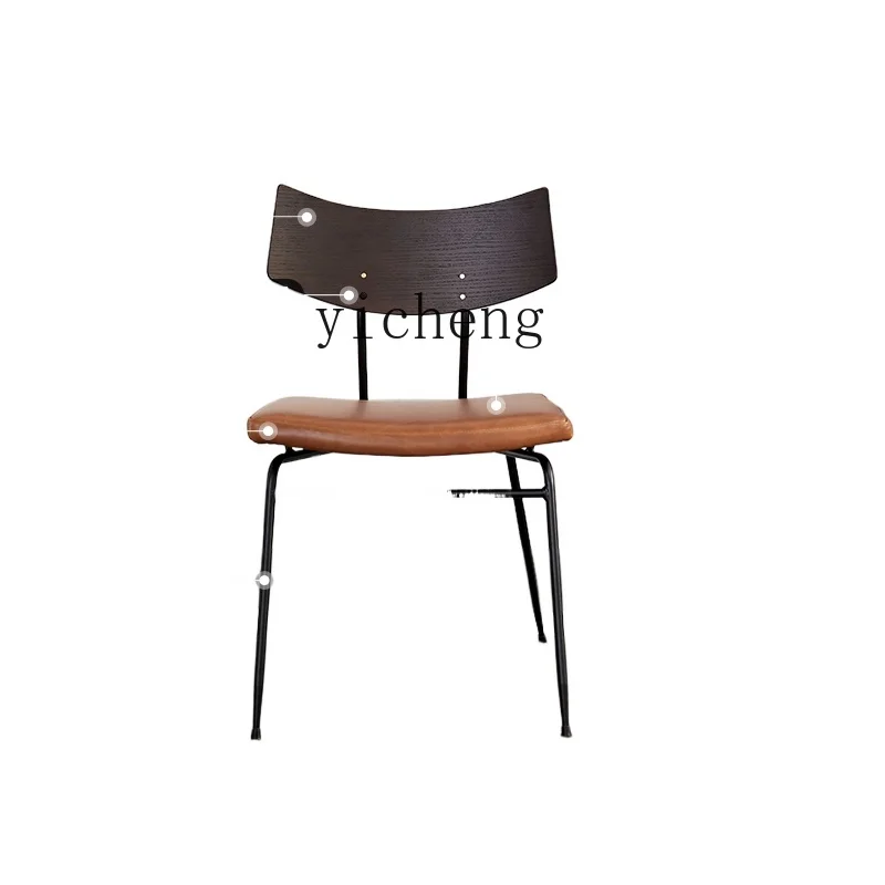 YY Nordic Retro Dining Chair Imported Facial Expression Solid Wood Industrial Style Chair