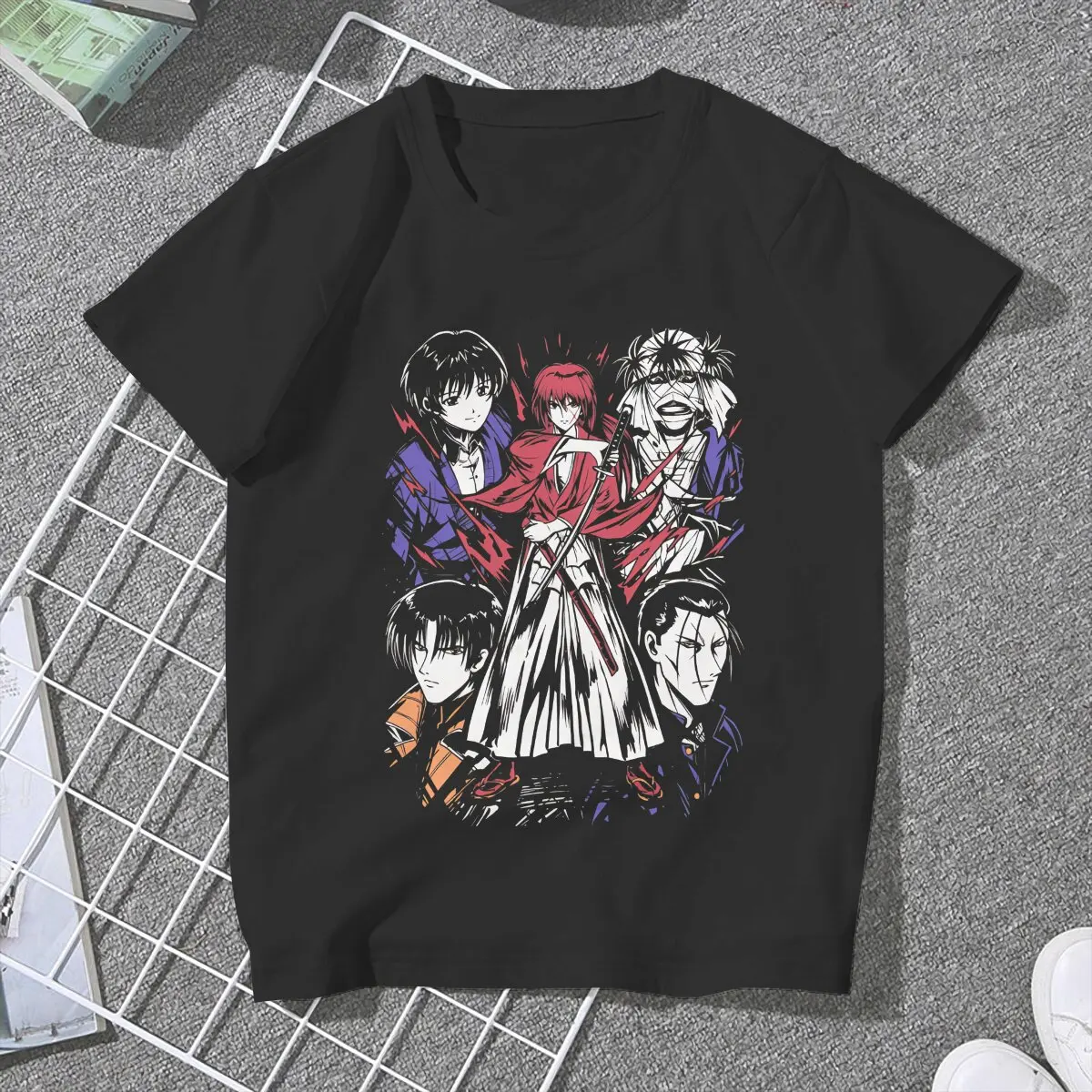 Women All Characters Classic T Shirt Rurouni Kenshin Manga Clothes Humorous Short Sleeve O Neck Tees Original T-Shirts