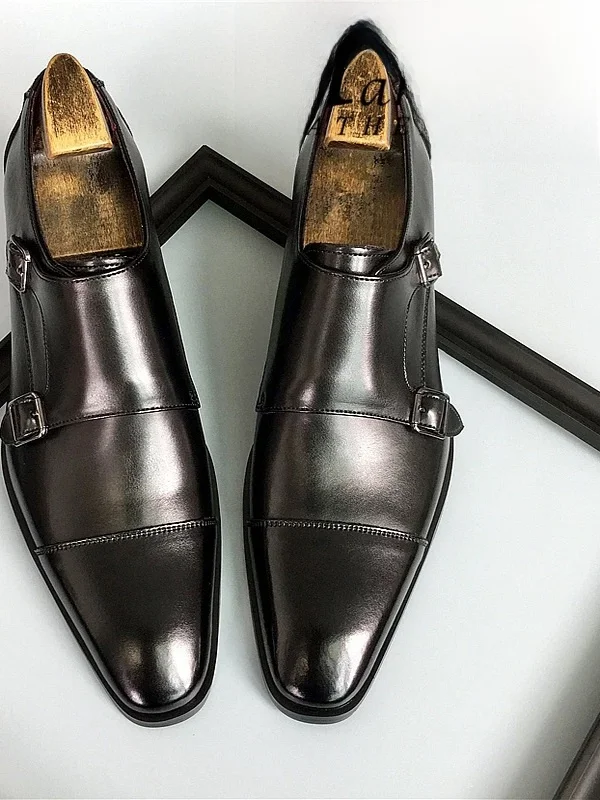 

Новые мужские туфли-монки большого размера из натуральной кожи, повседневные, деловые, в британском стиле, с острым носком