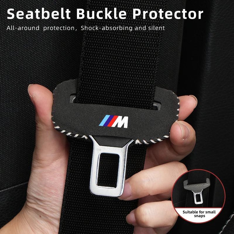 2pcs Car Leather Safety Belt Buckle Plug Protective Covers For BMW E46 E90 E60 F30 F10 E39 E36 F20 G30 G20 E87 E92 E91 E30 G01