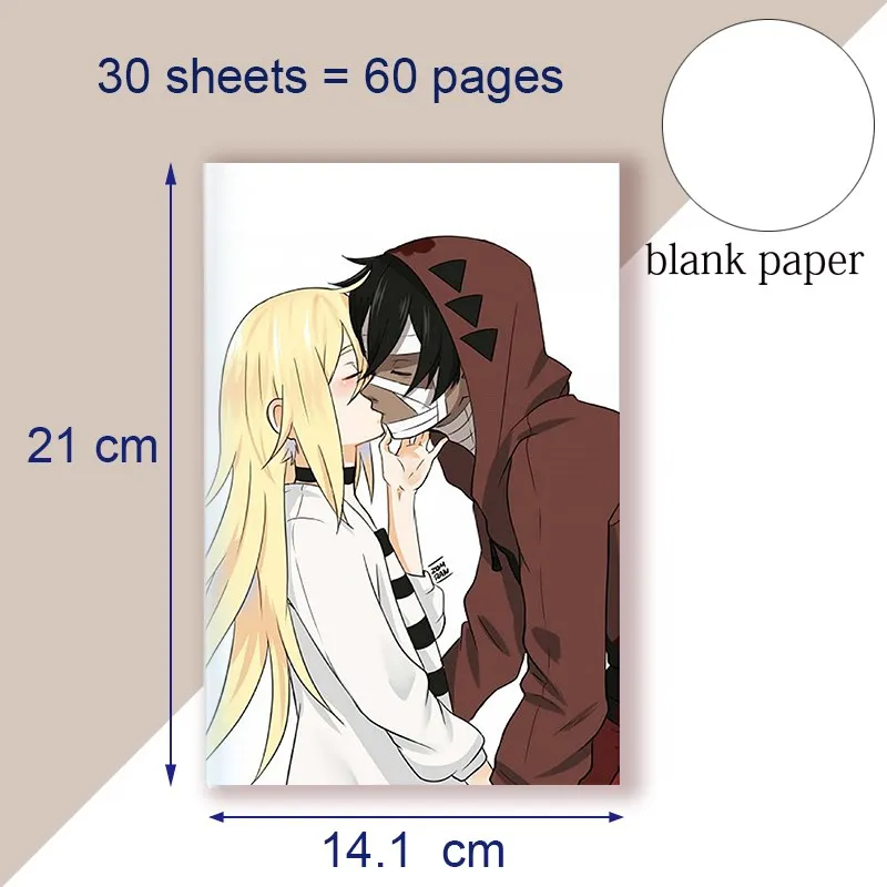 A5 Notebook Cartoon Anime Angels of Death Note Book Pad Journal Rachel Gardner Ray Zack Satsuriku No Tenshi Poster Girls Gift