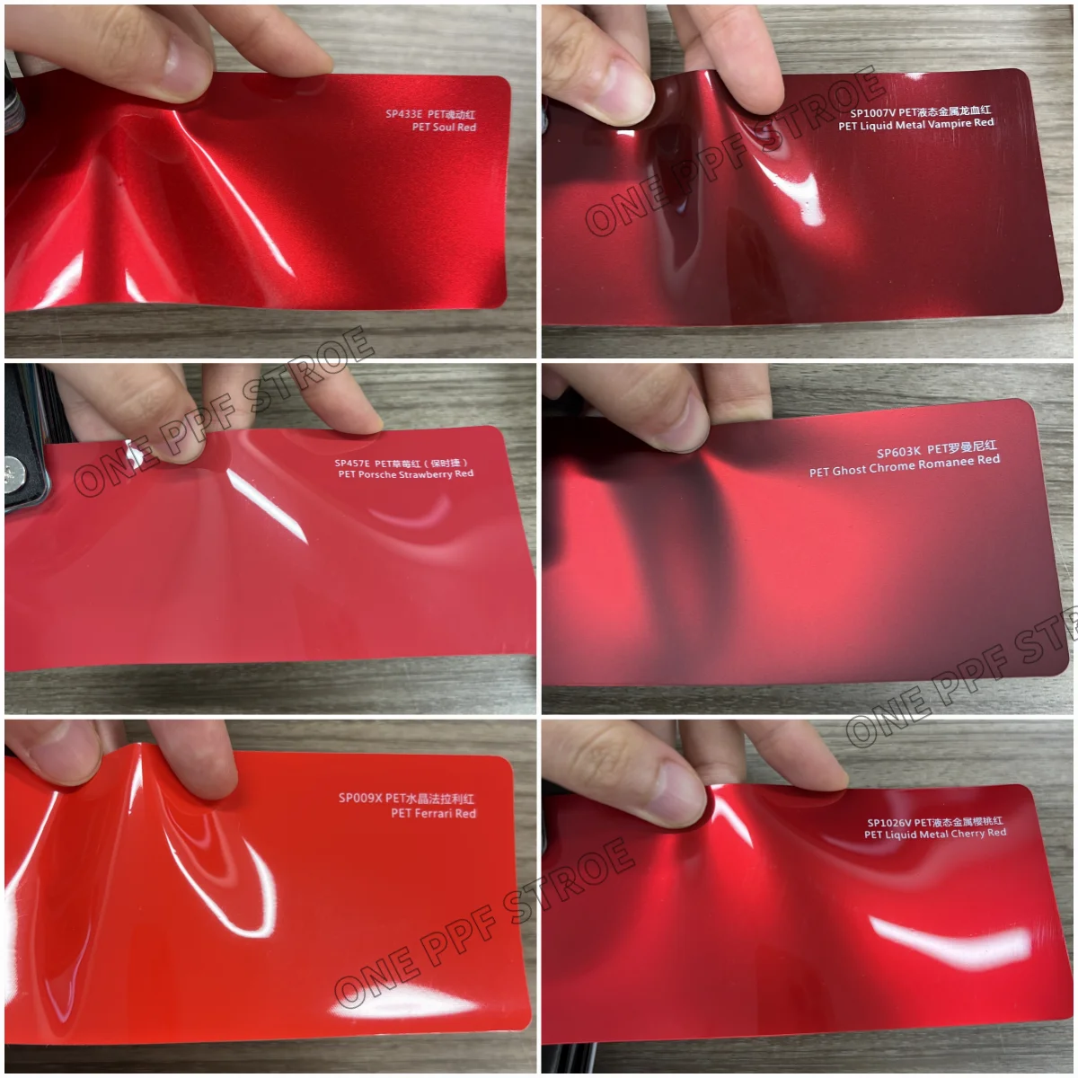 

1.52*18m/5*59ft PET Color PPF Film Red Car Body Sticker Self-healing Paint Protection Film Car Wrap Vinyl bright wrapping