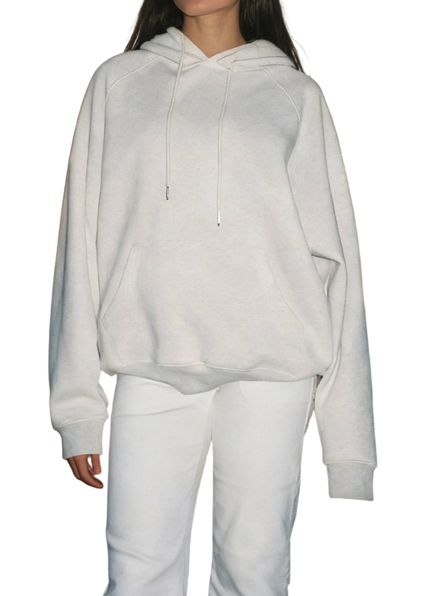 سويت شيرت نسائي كبير الحجم بغطاء للرأس، بلوفر أنيق بطباعة المحيط بأكمام طويلة لملابس الشاطئ والراحة اليومية في الخريف