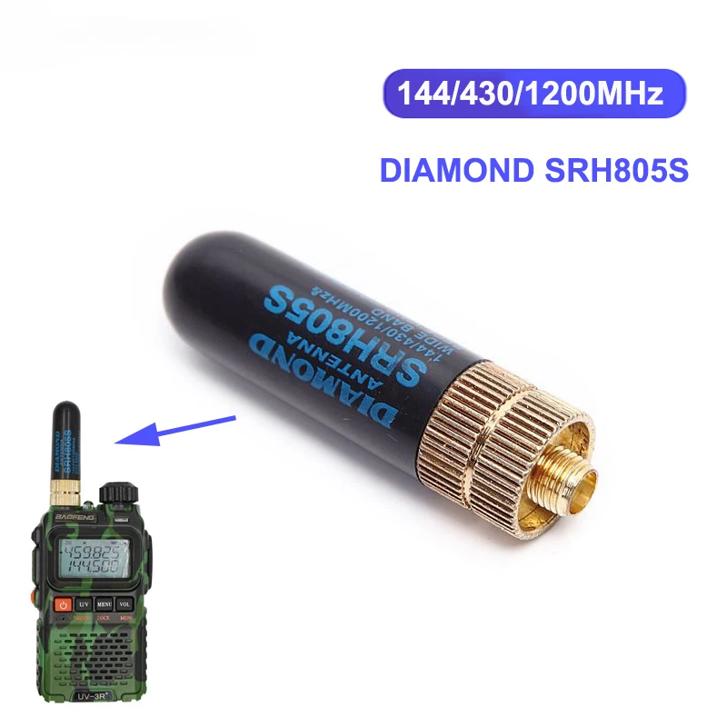 2pcs/lot DIAMOND SRH805S Walkie Talkie Radio Antenna 144/430MH UHF/VHF Dual Band Signal Amplifier for Baofeng UV-82/3R/5R/10R/S9