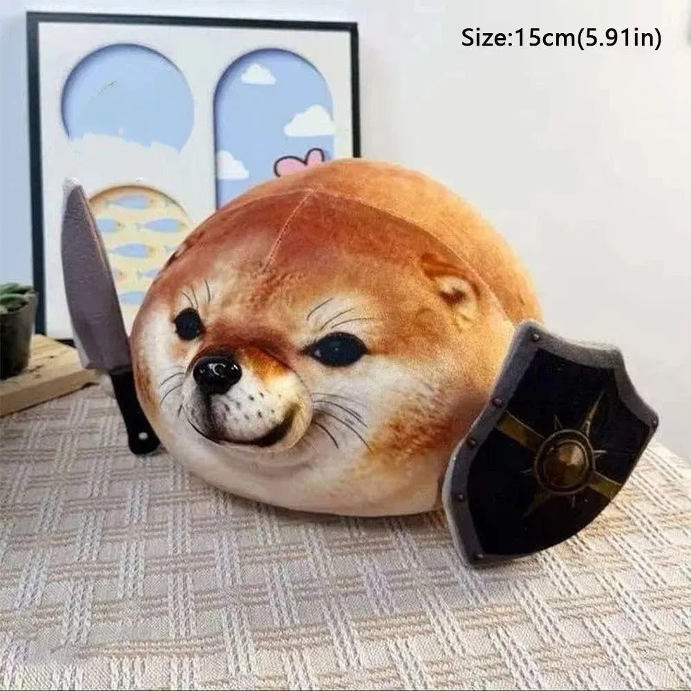 PP Cotton What The Dog Doing Pendant Doll Cartoon Cotton Shiba Inu Dog Abstract Toy Soft Animal Shield Dog Plush Keychain