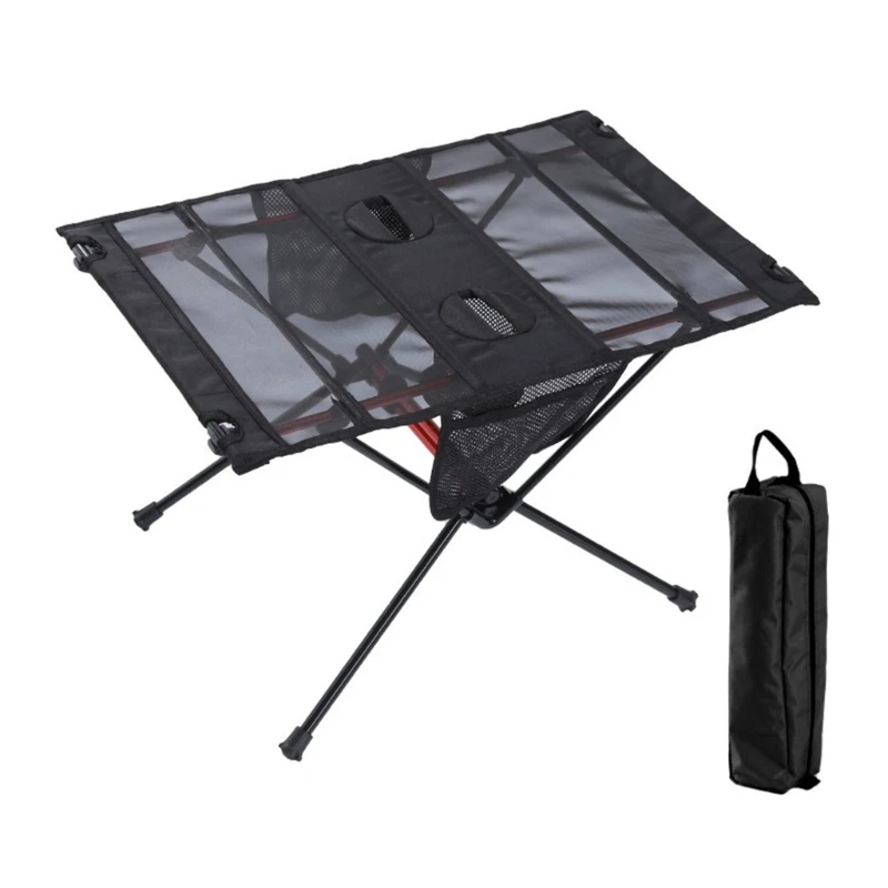 

Collapsible Picnics Roll up Table Portable Outdoor Foldable Fishing Table Aluminum Folding Camp Table with Cups Holder