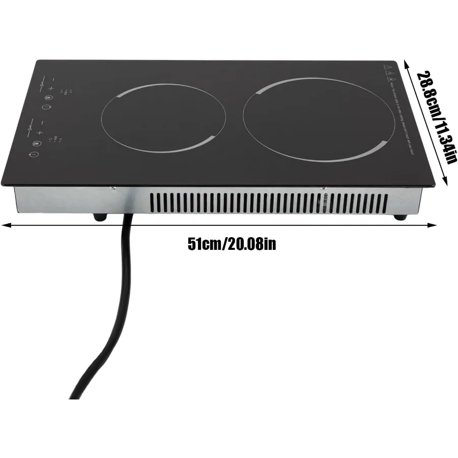 Kompor Listrik Keramik 24 Inci dengan Timer dan Pengunci Keamanan Anak untuk Penggunaan Dapur Kompor Listrik Radiant Built-in dengan Sensor