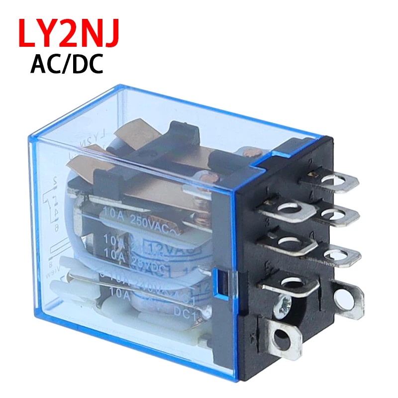 1 sztuk ogólnego przeznaczenia LY2NJ HH62P elektroniczny mikro przekaźnik elektromagnetyczny lampa LED 10A 8 pinów cewka DPDT AC/DC12V 24V AC110V 220V