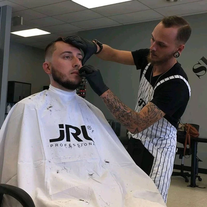 JRL /SC Haarschneidecape, verlängert, für Friseursalon, 1,8 m, professioneller Friseurumhang mit Gummikragen, schnelltrocknend, hochwertig, B – Detail 5