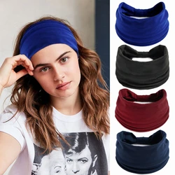 Bohemian Wide Cotton Stretch Headbands Vintage Knot Elastic Turban Headwrap for Women Girls Cotton Soft Bandana Hair Accessories