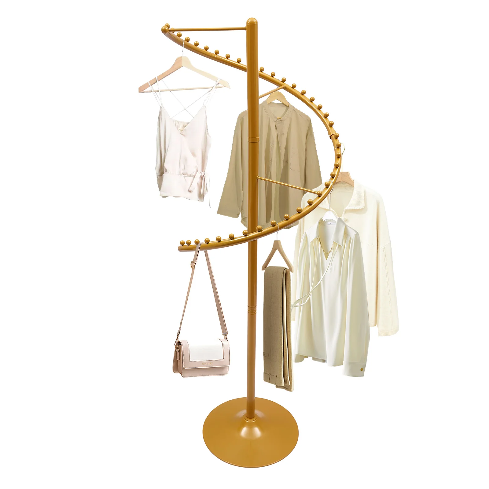 

5.91ft Multifunctional Clothing Rack Spiral Rotating Clothing Rack Portable Garment Rack with Dividing Bars
