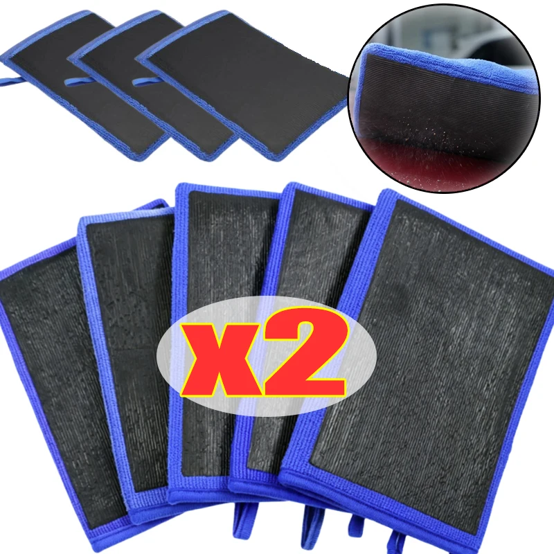 1/2pcs Car Care Clean Towel for Detailing and Polishing Reusable Wash Gloves Car Detailing Stain Removal and Clay Bar Glove