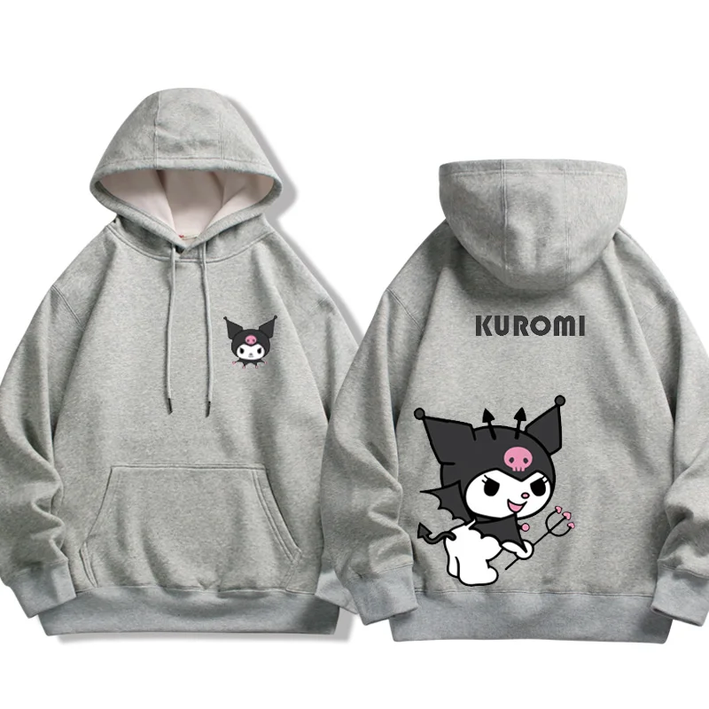 Spring and Autumn Sanrio Couple Sweatshirt Men\'s and Women\'s Kuromi Melody Cartoon Anime Hooded Dress Fashion Trend