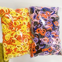 Colorido básico nylon elástico cabelo laços para meninas, rabo de cavalo segurar scrunchie, elástico, acessórios de moda infantil, 100pcs