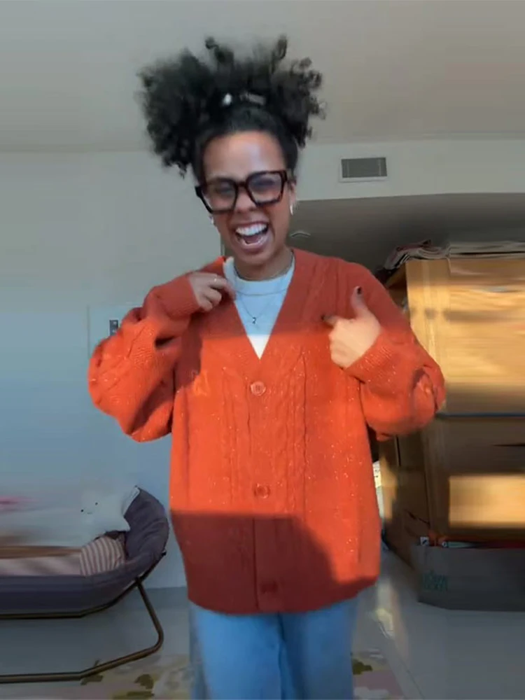 

Sweater Autumn Chic Lady Outerwear Fashion Maple Leaf Embroidered Cardigan Women's V-neck Single Breasted Long Sleeve Y2k Knit