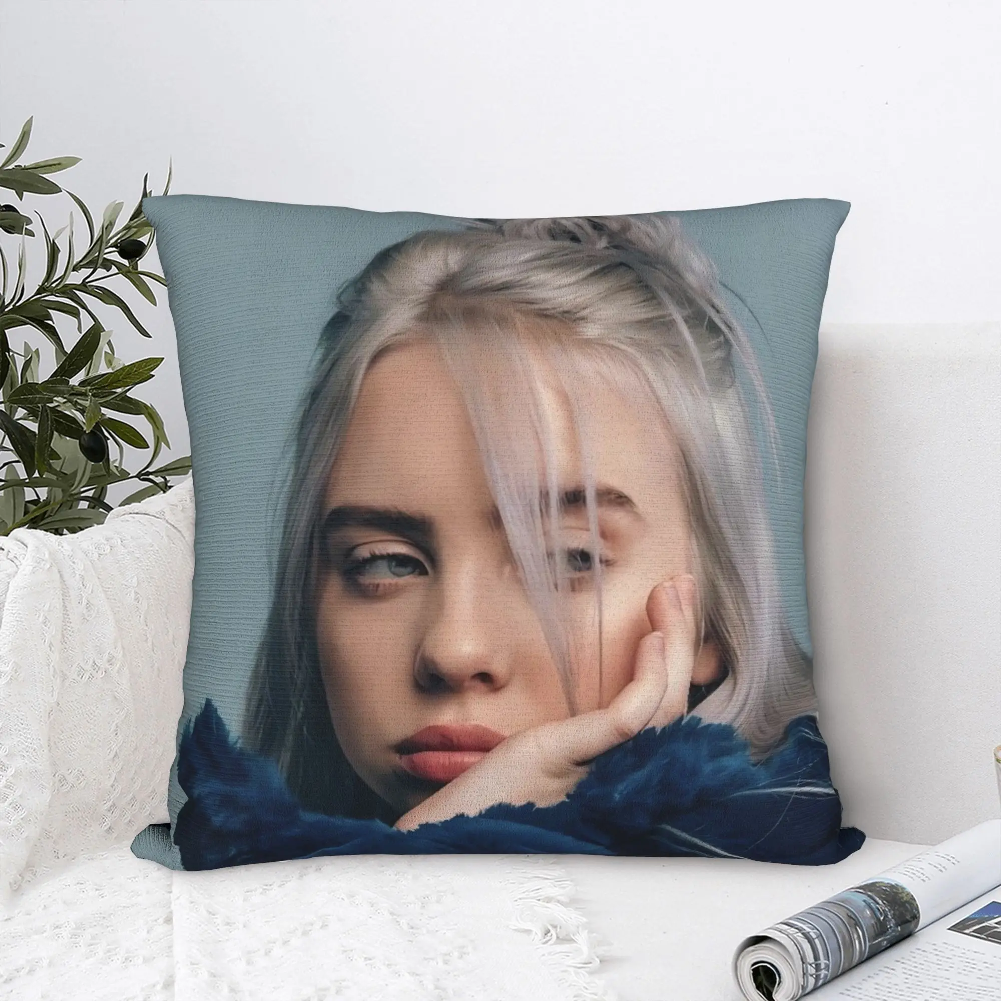 Singer B-BilliEilishs 2026 Pillow Case  Print Pillow Cover Cute Funny Pillowcases For Sofa Home Decor