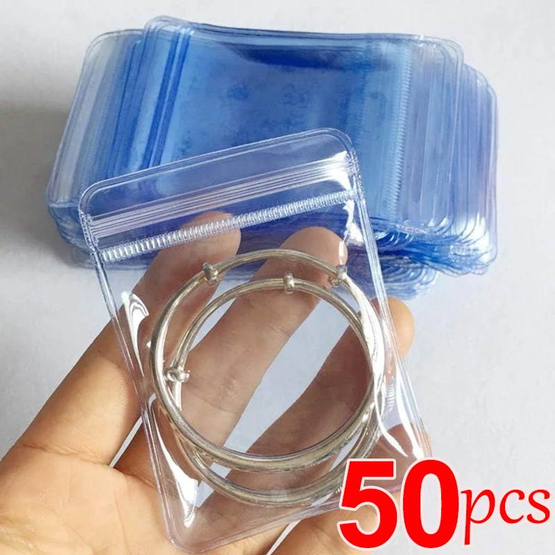 10Pcs Anti-oxidation Transparent PVC Jewelry Pouches Bags Anti-Oxidation Storage Bag for Earring Bracelet Display Packaging