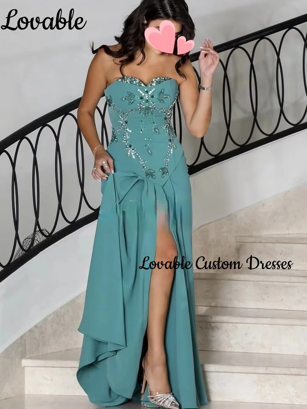 Свадебное платье на заказ, трапециевидное платье в форме сердца, роскошные вечерние платья длиной до пола, платья без рукавов с бисером на молнии для Pr