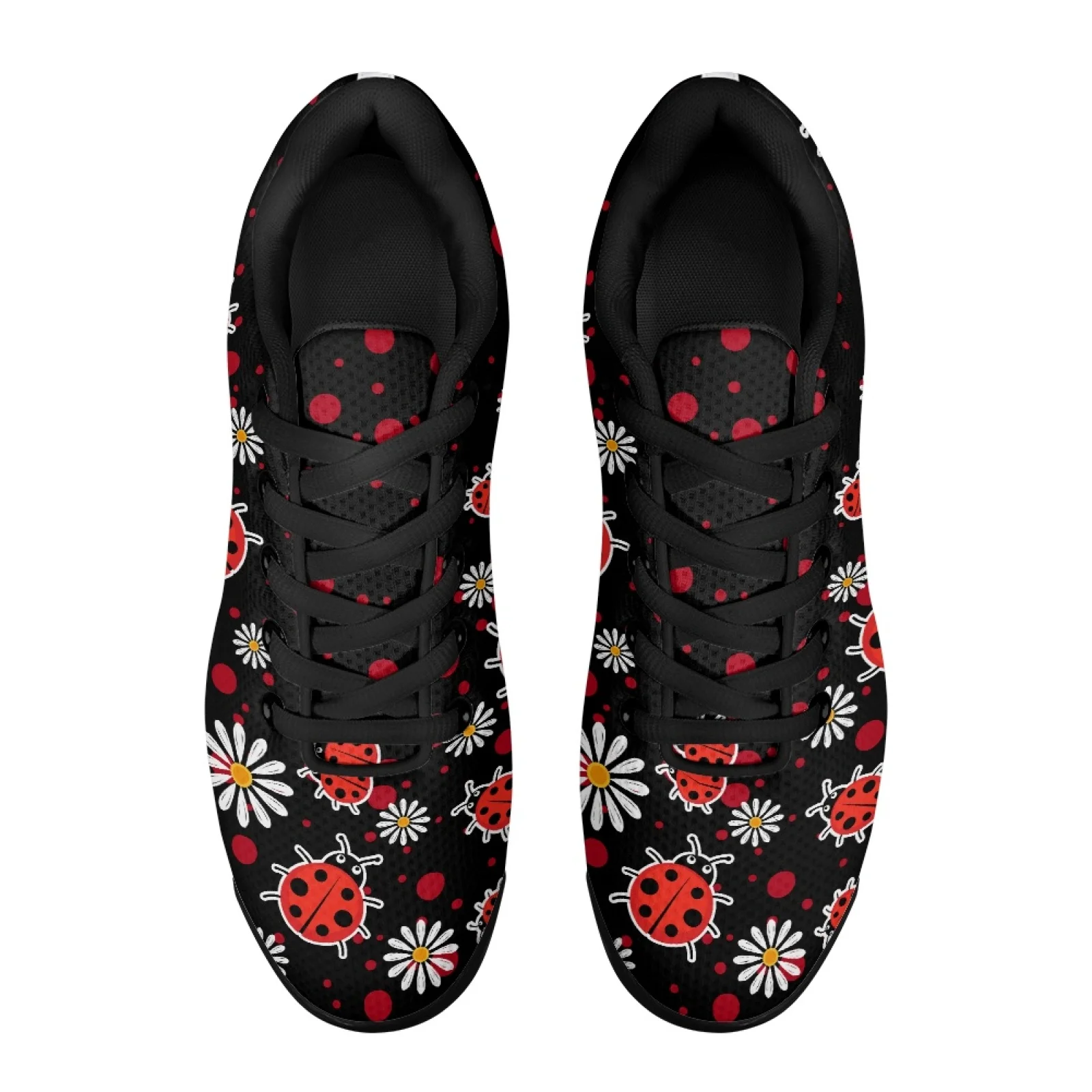 PENSTROLL Modern Sport Trainer Air Cushion Athletic Shoes for Workout Men Ladybug Daisy