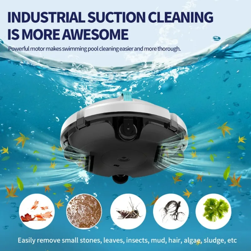 

Pool Automatic Cleaner Cordless Cleanning Robot Swimming Pool Vacuum Cleaner Cleaning Machine for In Ground Flat Pools Accessory