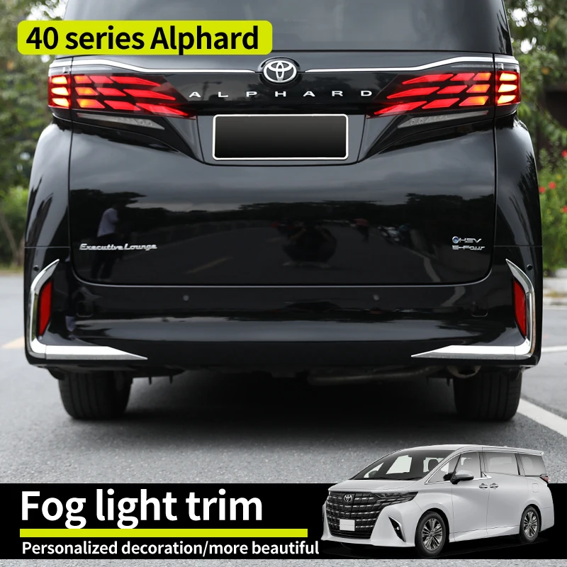 For 23-24 Year Alphard 40 series Diecast Accessories  Electroplate Rear fog light trims Modification Decoration