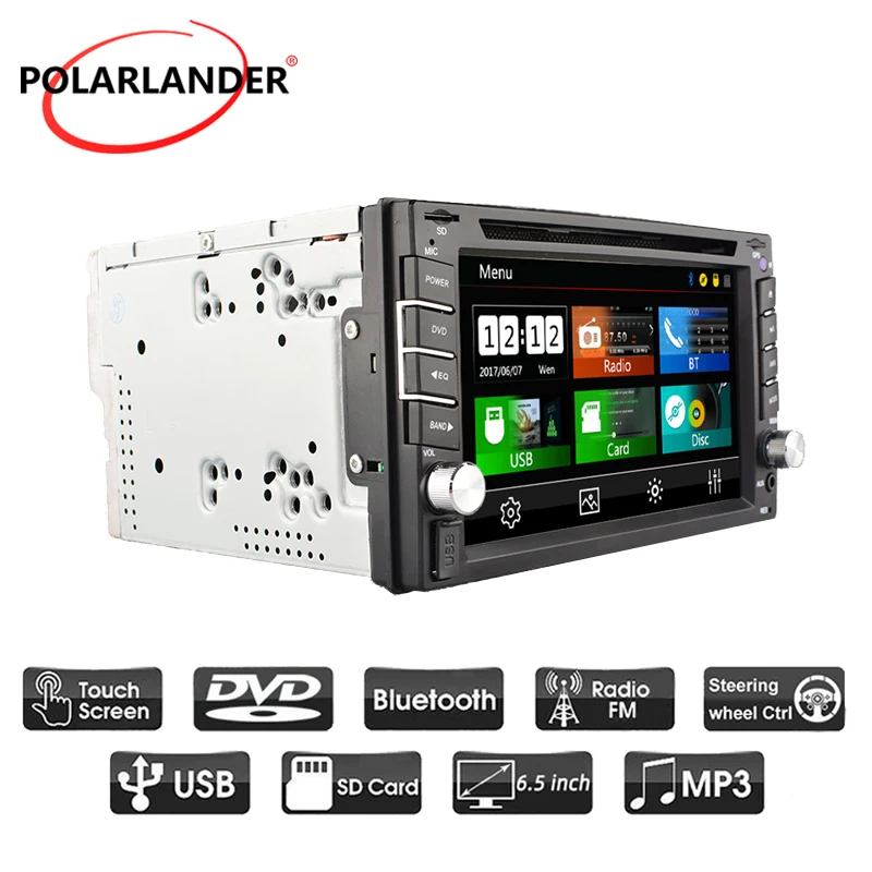 

MP5 Player 2 Din Radio Cassette Player 7" Remote Control Car Radio DVD/CD Bluetooth Touch Screen USB/SD/AUX Stereo Autoradio