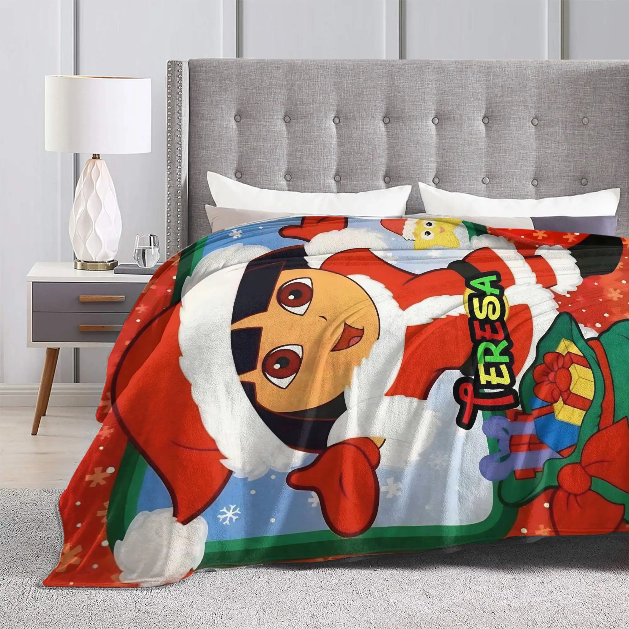 عيد الميلاد دوراس المستكشف المطبوعة الدافئة البطانيات الناعمة أفخم رمي بطانية نمط غرفة نوم الفانيلا المفرش أريكة غطاء سرير #3