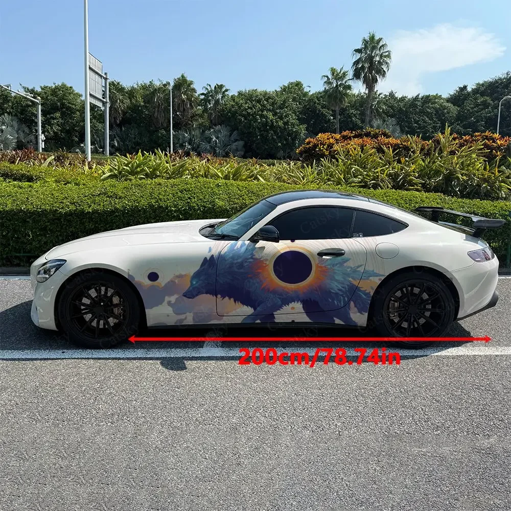 Wolves Fantasy Realm, 2pcs, Durable, Fade-resistant, Enhance Vehicle Aesthetics With Bold Artistic Design Car Vinyl Wraps