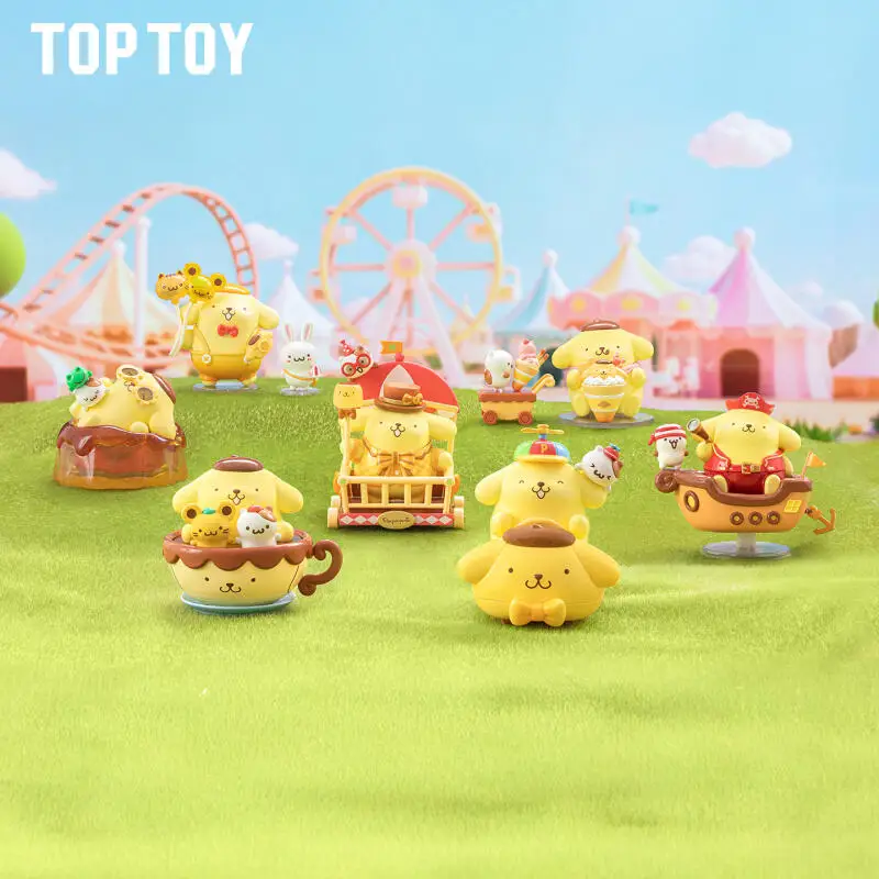 TOPTOY SANRIO POMPOMPURIN AMUSEMENT PARK Series Blind Box Guess Bag Original Toys Doll Cute Anime Figure Ornaments Gift