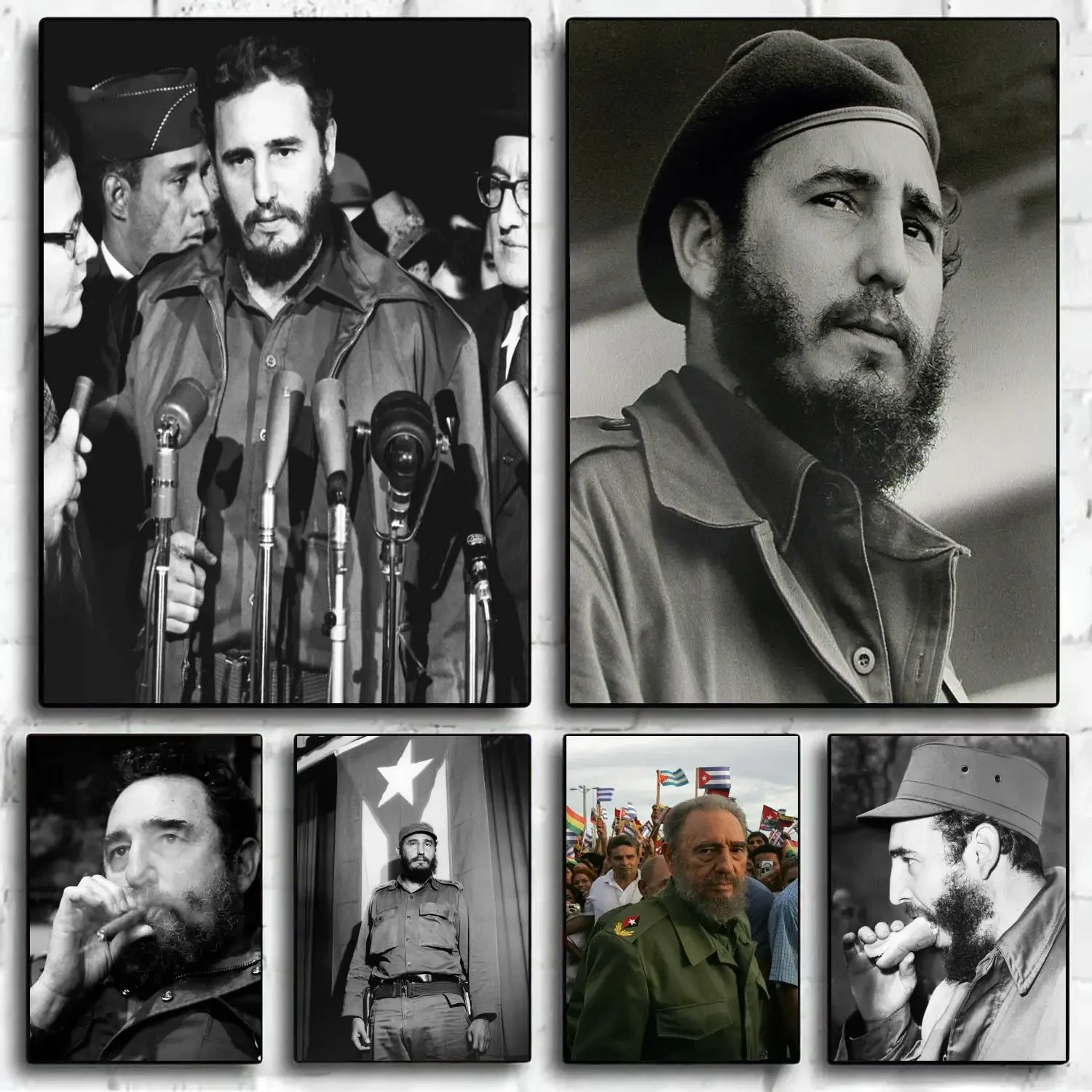 Póster decorativo de Fidel Castro, pintura en lienzo, arte de pared, carteles para sala de estar, dormitorio, Bar, decoración de oficina, regalo