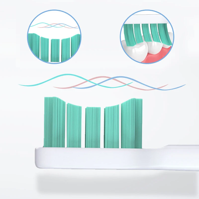 رؤوس فرشاة بديلة لـ Mijia ، فرشاة أسنان كهربائية صوتية ، فرشاة دوبونت فراغية ، شعيرات ناعمة ، فوهات مناسبة ، T300 ، 6 ، 208