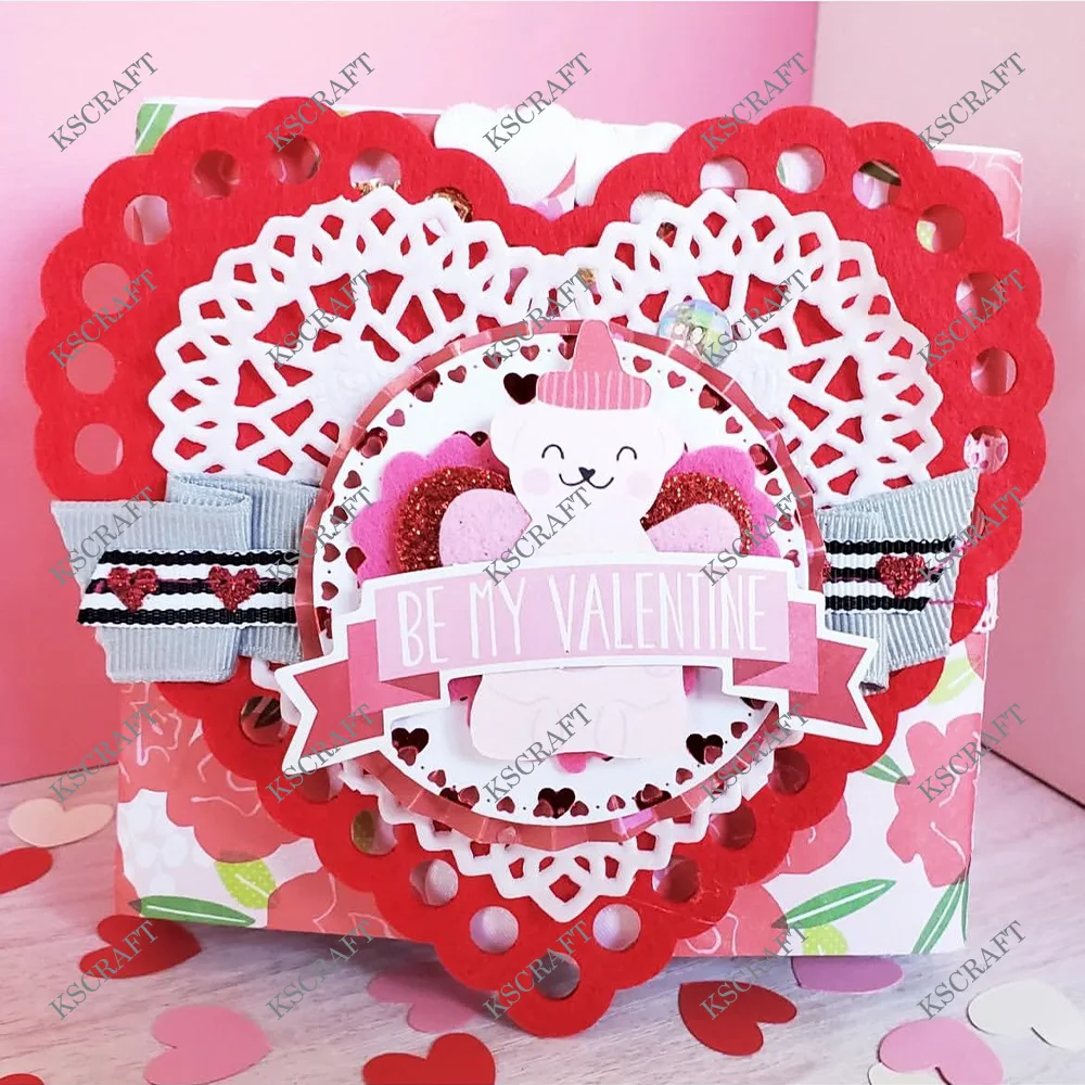 KSCRAFT Rising Heart Box Cutting Dies Stencils for DIY Scrapbooking Decorative Embossing DIY Paper Cards