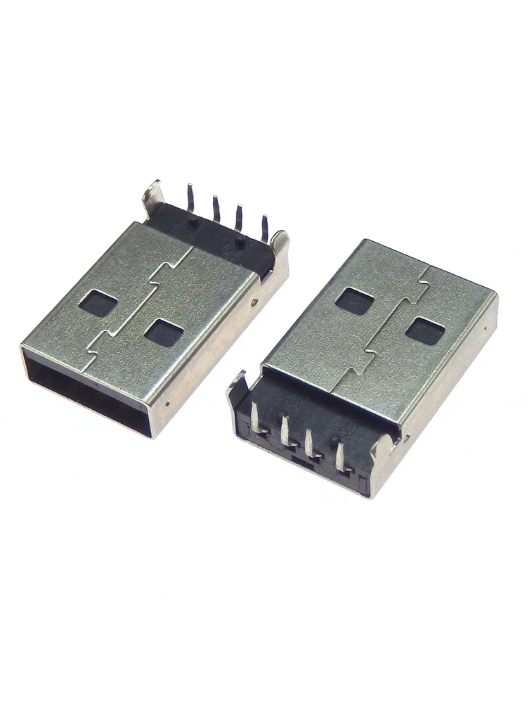 10Pcs USB 2.0 Male A Type USB PCB Connector Plug 90 degree Male USB Connectors 4Pins DIP