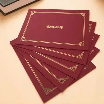 5 pçs certificado capa material de papel design elegante documento capa protetora para prêmio diploma a4 titular quadro escudo