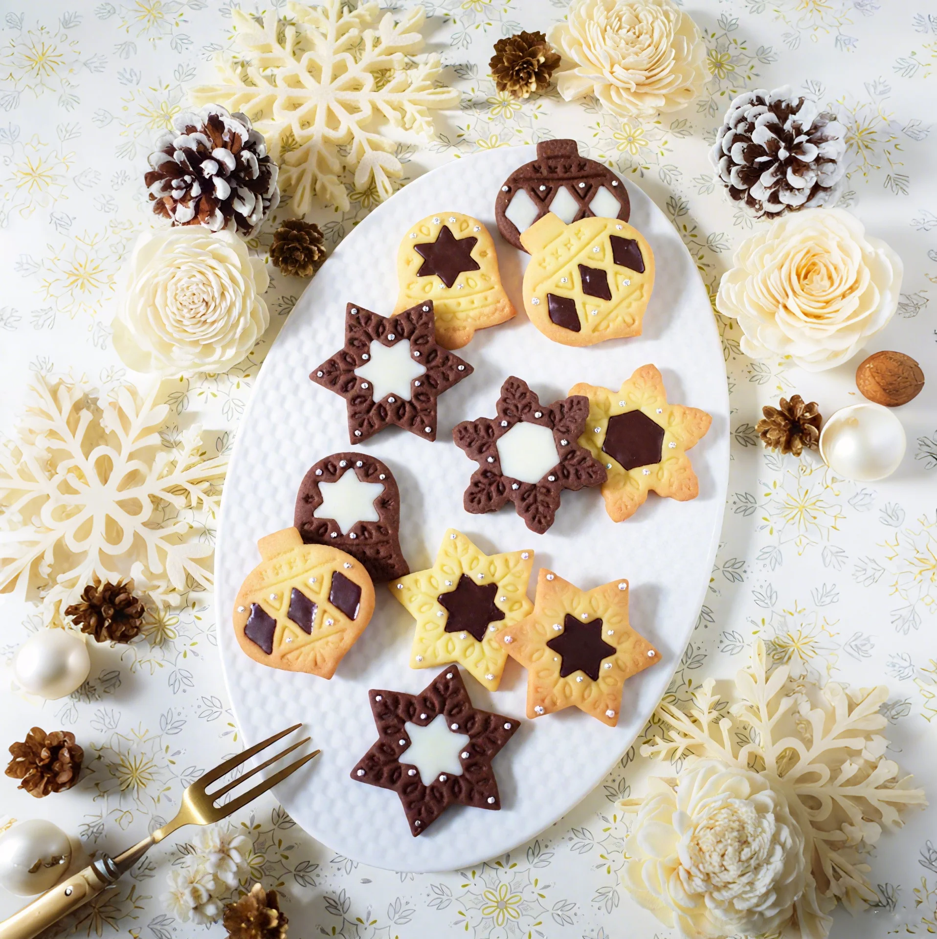 4Pcs 3D Christmas Cookie Cutters Xmas Decor Biscuit Mold Cookie Frame Baby Children's Sandwich Cutters Stamp  Baking supplies view 2