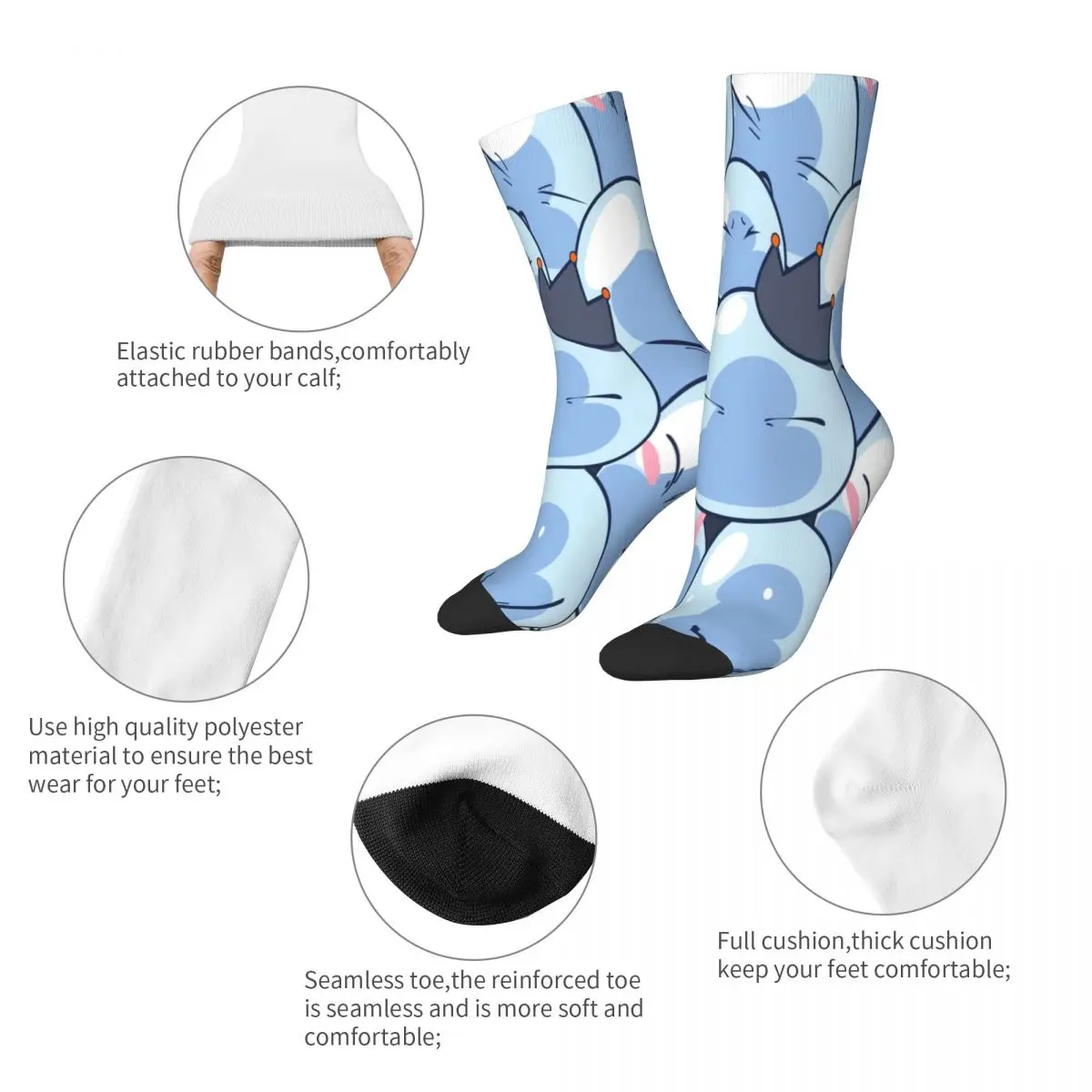 Happy Funny Men\'s Socks Harajuku Rimuru Tempest That Time I Got Reincarnated As A Slime Sock Sport Women\'s Socks Autumn Winter