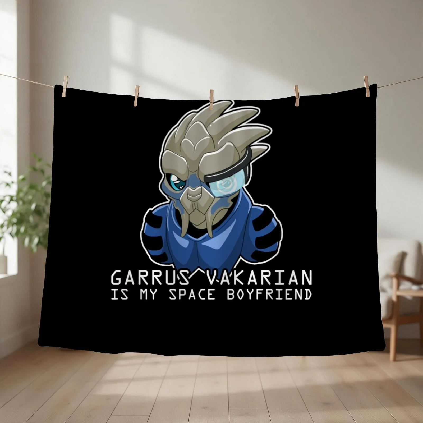 Garrus Is My Space Boyfriend Throw Blanket couch cozy soft plush fuzzy picnic outdoor blanket