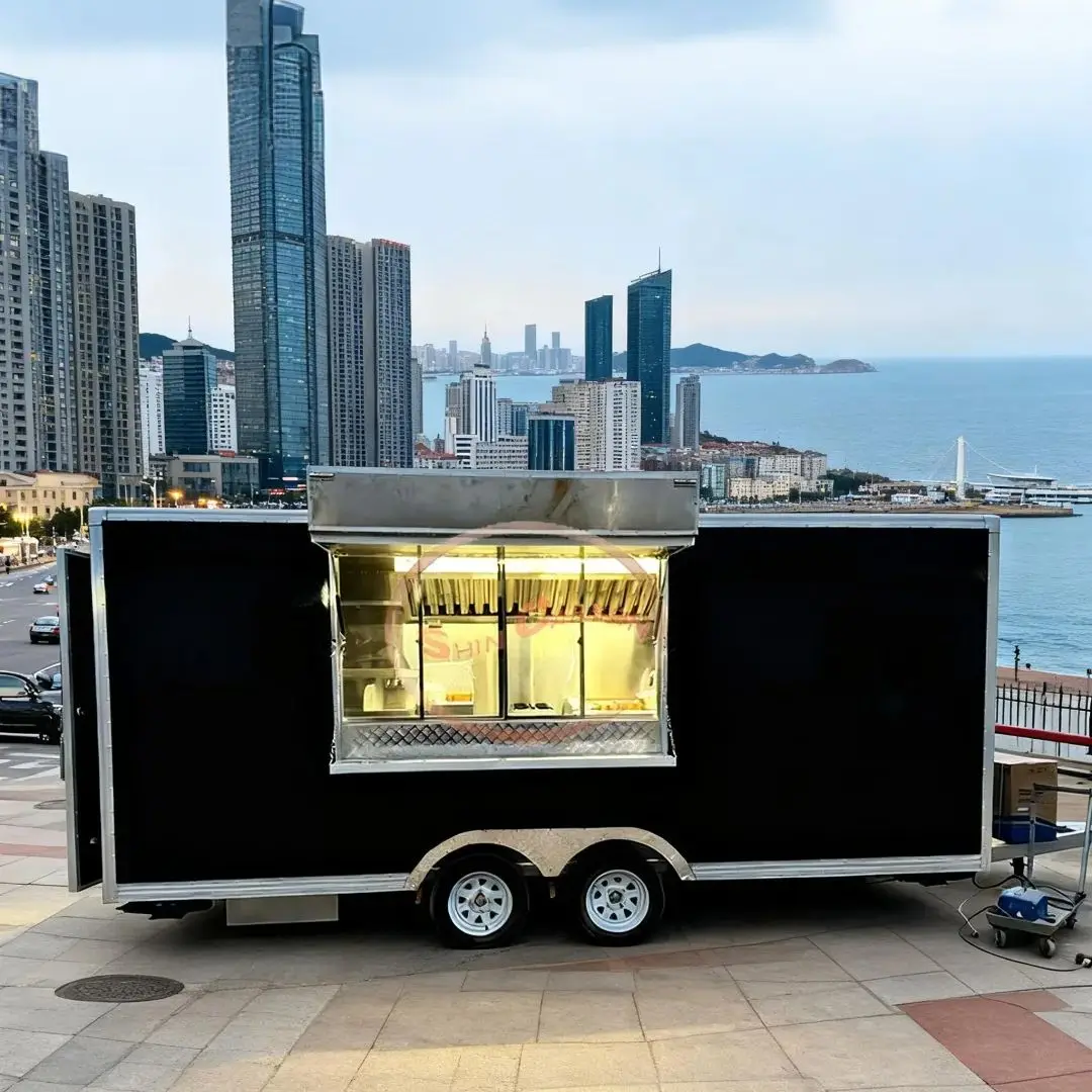 

Rainproof Sunproof Towing Food Trailer Outdoor Commercial Street Vendor Truck All-Weather Mobile Fast Food Vending Cart Durable