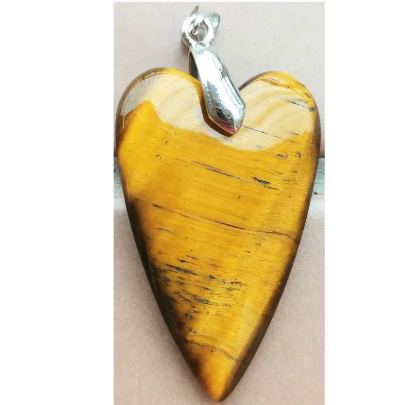 Tiger Eye Crystal Carnelian Labradorite Opal Amazonite Jaspe Heart Pendant Bead WB1166