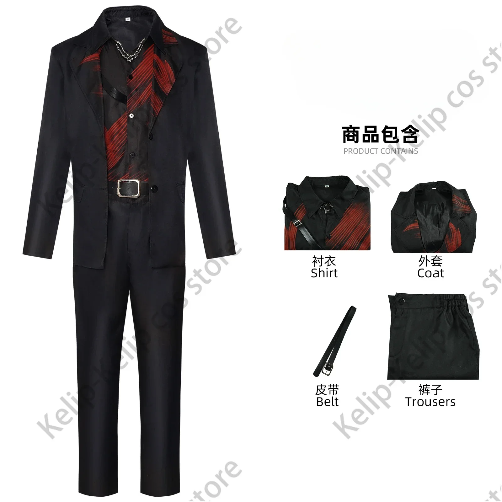 Mortal Cos Kombat Kenshi Takahashi Costume Cosplay Fighter Business Suit Giochi di ruolo Abiti da uomo Vestito da festa di carnevale di Halloween