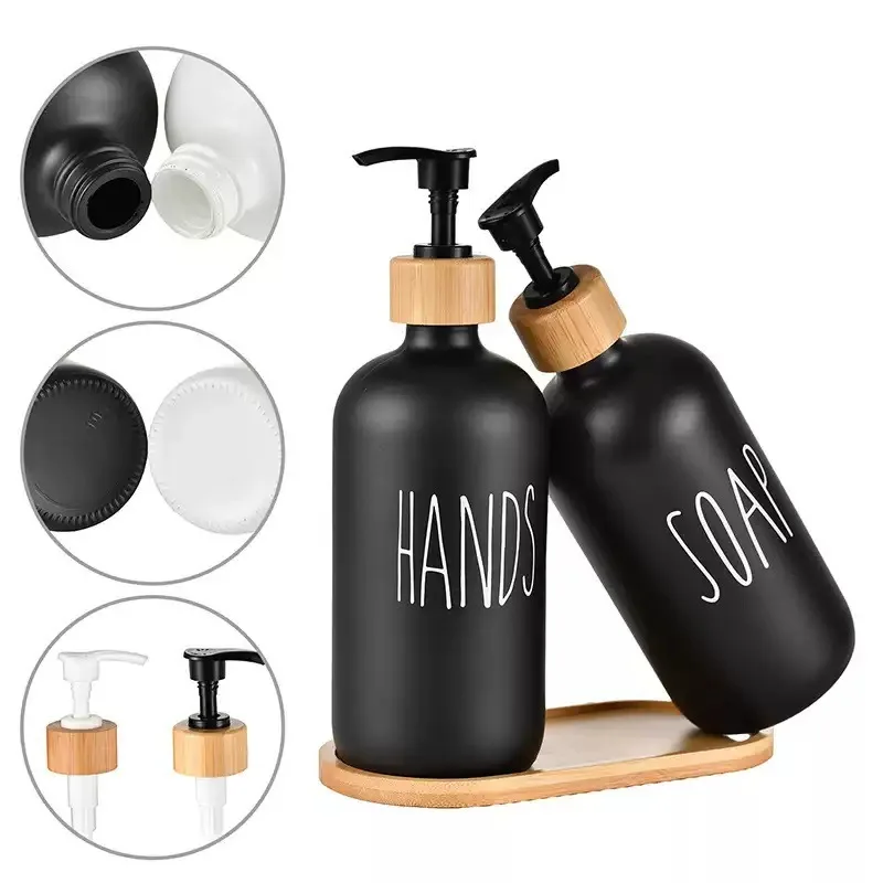 

500ml 2 piece wash basin soap dispenser, plastic bottle shampoo bath gel lotion liquid empty container
