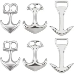 6Pcs 3 Styles 304 Stainless Steel Bracelet Clasp Anchor Hook Clasp Ocean Hawaii Summer Link Leather Cord Ends Connector Clasps