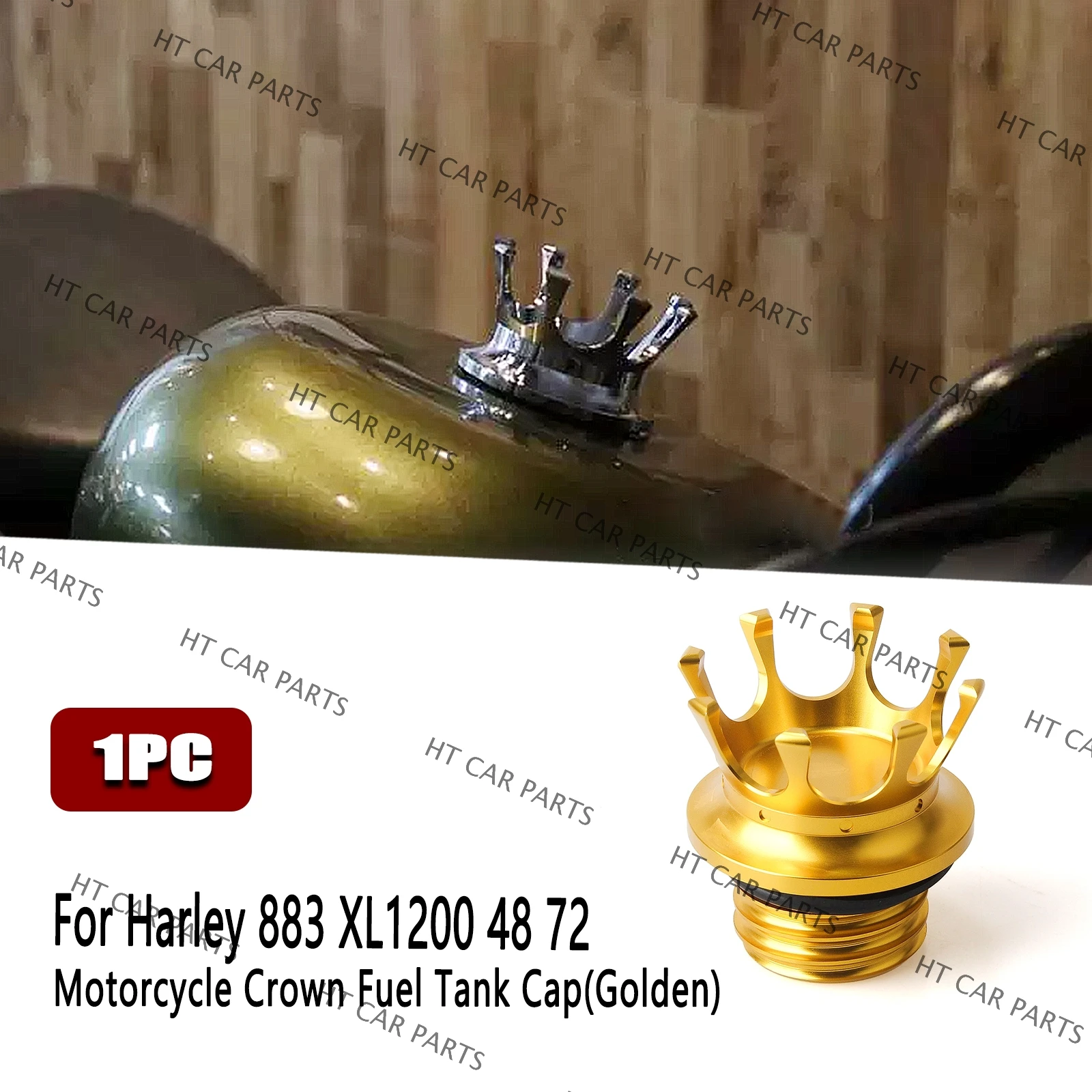 

For Harley Sportster/Dyna/Softail/Road King/Freewheeler models 1 Piece Gold of Motorcycle Petrol Gas Fuel Tank Cap