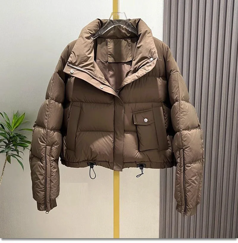 ﻿ Lady Short Down Cotton Jacket 2024 Winter New Fashion Loose Fitting European style Thick And Warm Bread Jacket Padded Parkas X