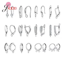 925 Sterling Silver Findings DIY Earring Hooks Wire Settings Base Drop Hoops Earrings Accessories For Jewelry Making Supplies